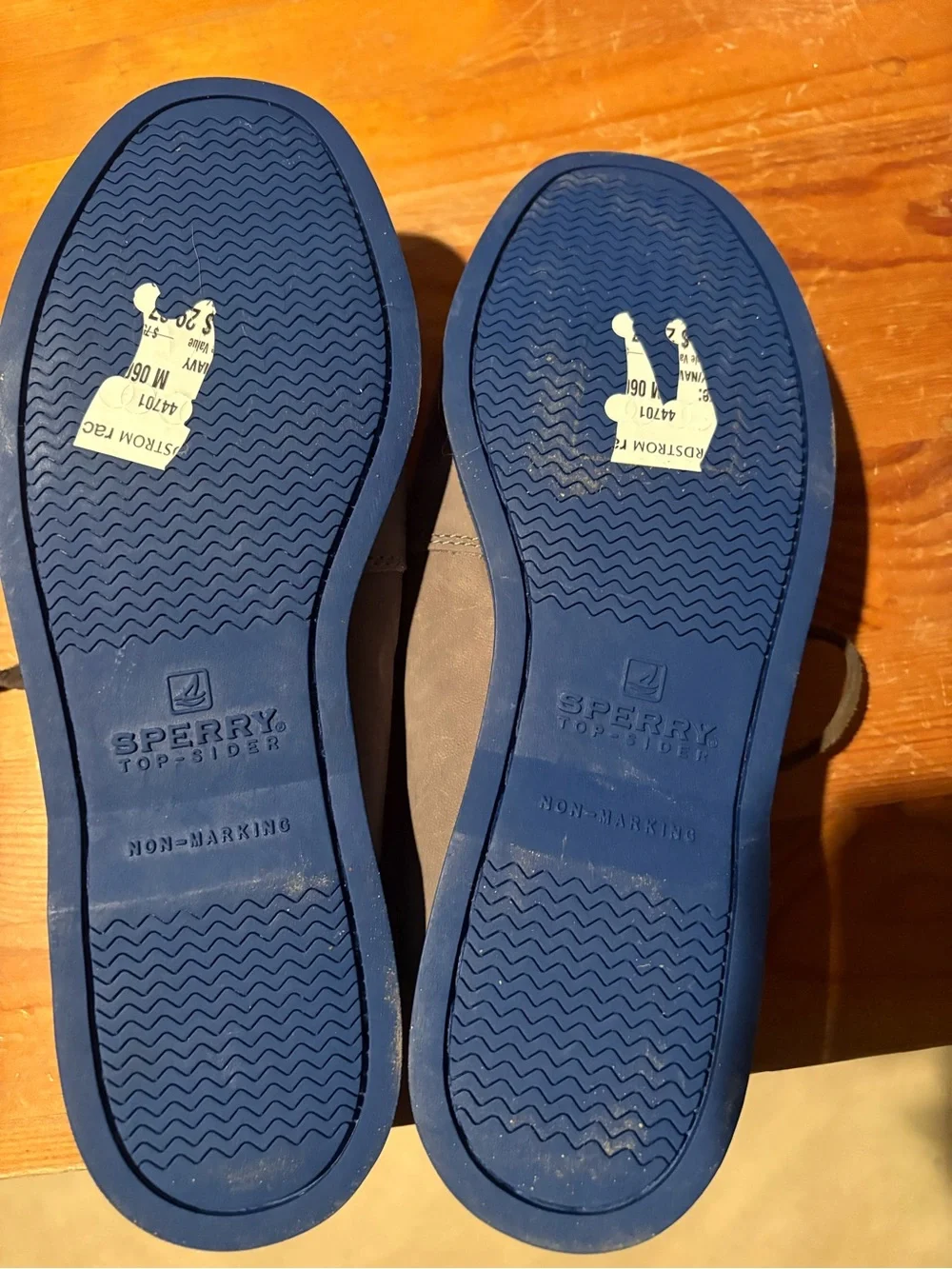 Vineyard Vines Gray Suede Boat Shoes with Blue Insoles